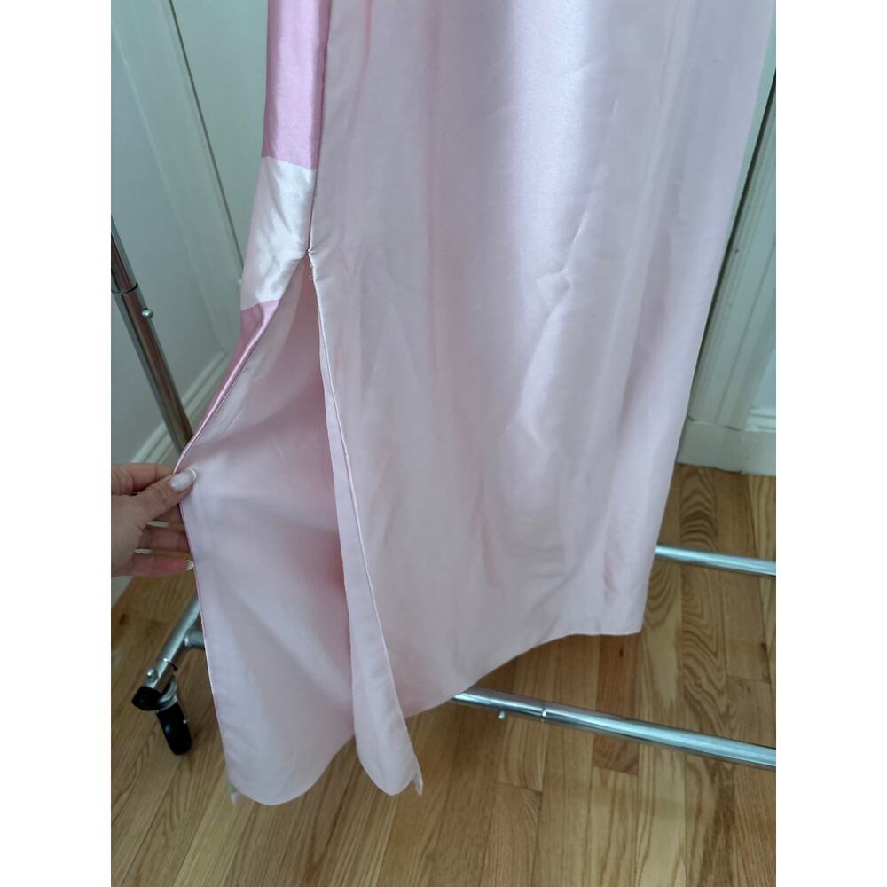NWT Abercrombie & Fitch Pink Floral Satin Maxi Dress XS Tall Slip Dress - Picture 9 of 9
